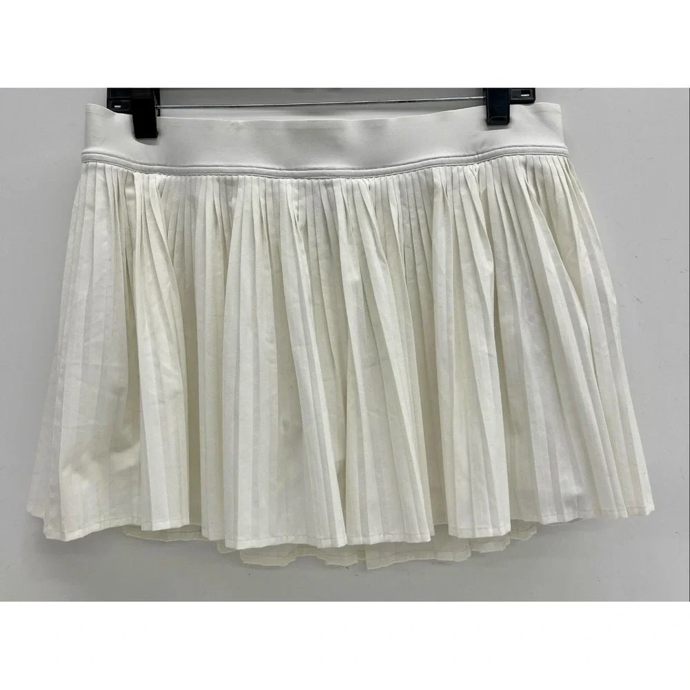 Lululemon Pleated Tennis Skirt White Built-in Shorts Athleisure Size 12 - Picture 4 of 6